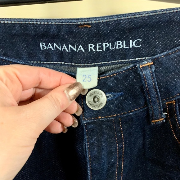 🎉HP🎉 Size 25 New Banana Republic Jeans Dark Denim - Picture 5 of 8